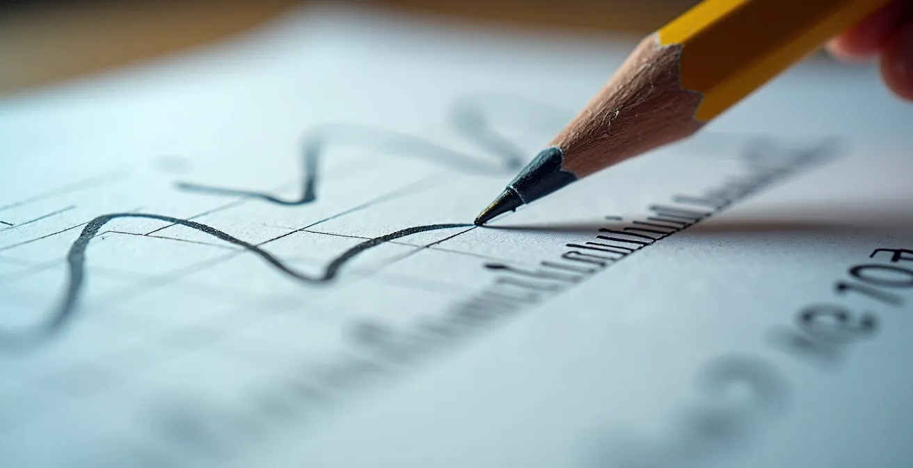 Vue macro d'un graphique de consommation énergétique avec textures papier